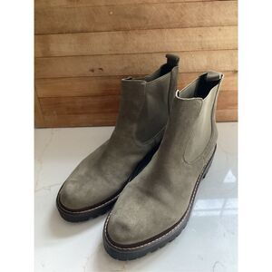 NEW Caslon Womens Miller Chelsea Ankle Boot Sz 9 Olive Suede